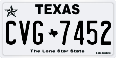 TX license plate CVG7452