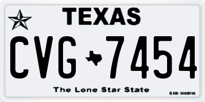TX license plate CVG7454