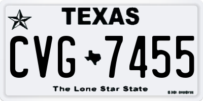 TX license plate CVG7455