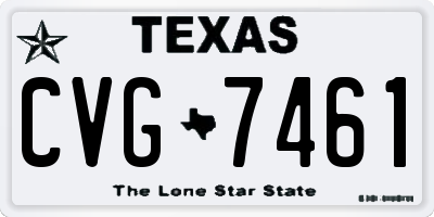 TX license plate CVG7461