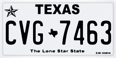 TX license plate CVG7463