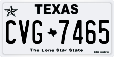 TX license plate CVG7465