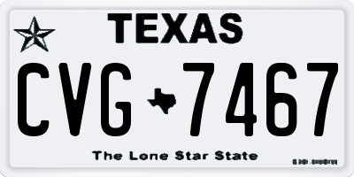 TX license plate CVG7467