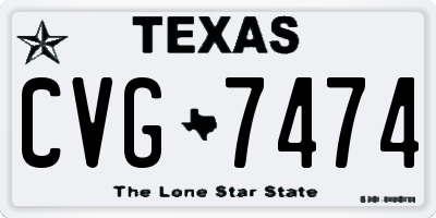 TX license plate CVG7474