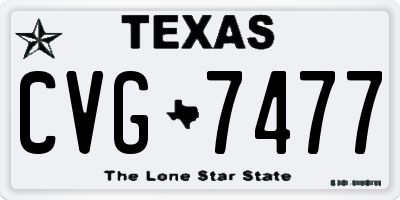 TX license plate CVG7477