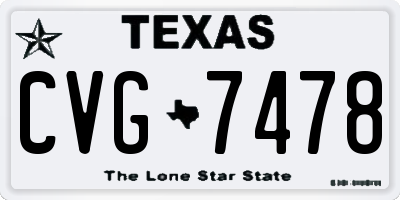TX license plate CVG7478