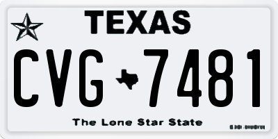 TX license plate CVG7481