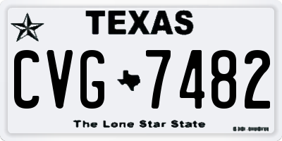 TX license plate CVG7482