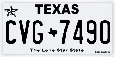 TX license plate CVG7490