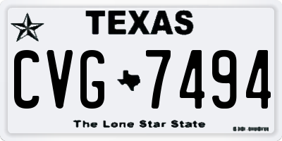 TX license plate CVG7494