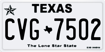 TX license plate CVG7502