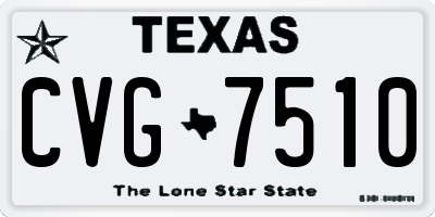 TX license plate CVG7510