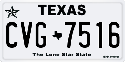 TX license plate CVG7516