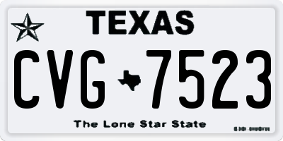 TX license plate CVG7523