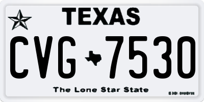 TX license plate CVG7530