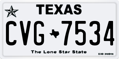 TX license plate CVG7534