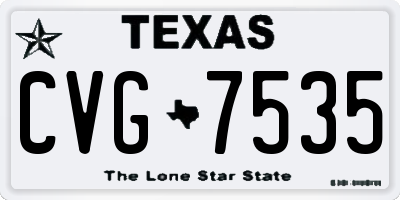 TX license plate CVG7535