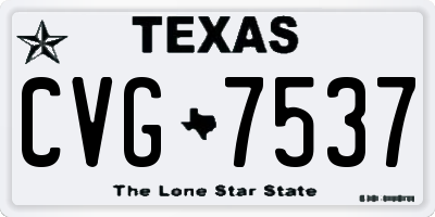 TX license plate CVG7537