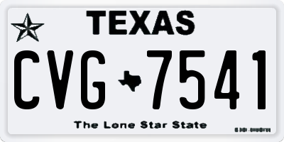 TX license plate CVG7541