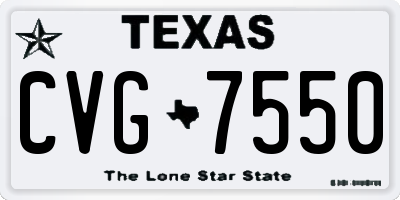 TX license plate CVG7550