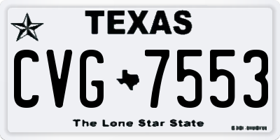 TX license plate CVG7553