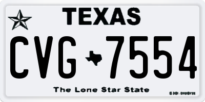 TX license plate CVG7554
