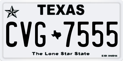 TX license plate CVG7555