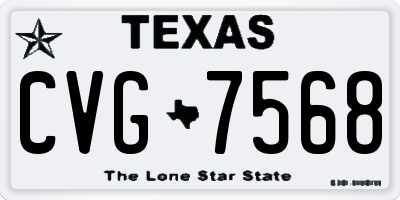 TX license plate CVG7568