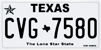 TX license plate CVG7580