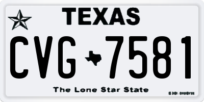 TX license plate CVG7581