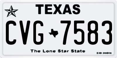 TX license plate CVG7583
