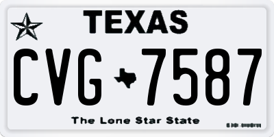 TX license plate CVG7587
