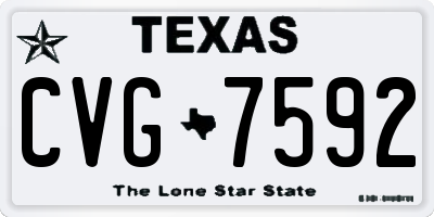 TX license plate CVG7592