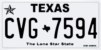 TX license plate CVG7594