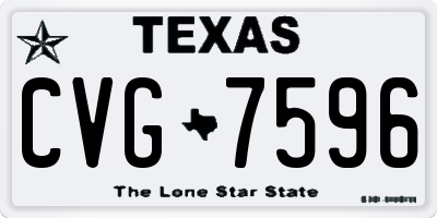 TX license plate CVG7596