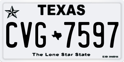 TX license plate CVG7597