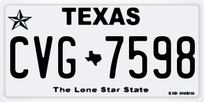 TX license plate CVG7598
