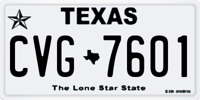 TX license plate CVG7601