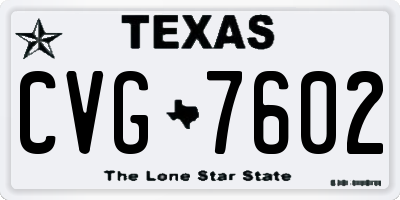 TX license plate CVG7602