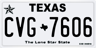 TX license plate CVG7606