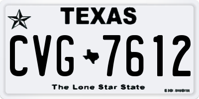 TX license plate CVG7612