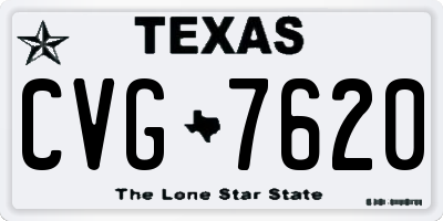 TX license plate CVG7620