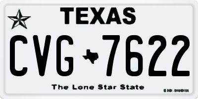TX license plate CVG7622