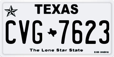 TX license plate CVG7623