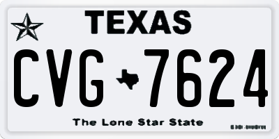 TX license plate CVG7624