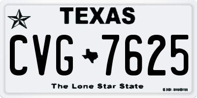 TX license plate CVG7625