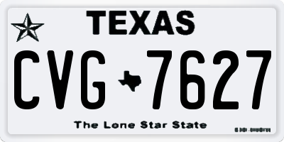 TX license plate CVG7627
