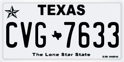 TX license plate CVG7633