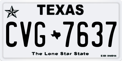 TX license plate CVG7637