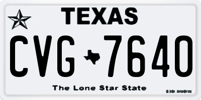TX license plate CVG7640